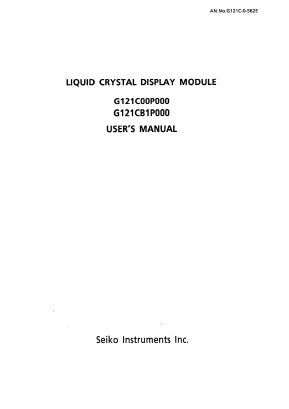 G121C00P000 Datasheet PDF Seiko Instruments Inc