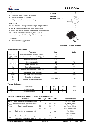 SSF1006A Datasheet PDF Silikron Semiconductor Co.,LTD.