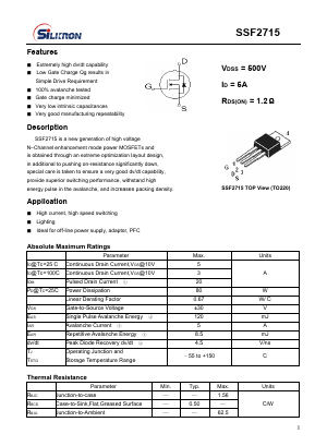 SSF2715 Datasheet PDF Silikron Semiconductor Co.,LTD.