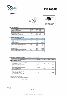 2SA1036K Datasheet PDF SHIKE Electronics