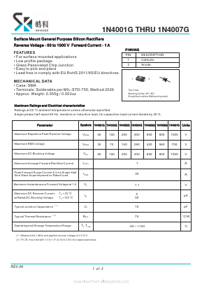 1N4001G Datasheet PDF SHIKE Electronics