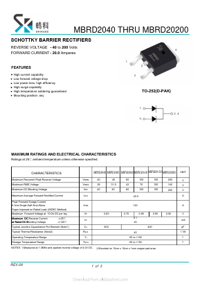 MBRD2045 Datasheet PDF SHIKE Electronics