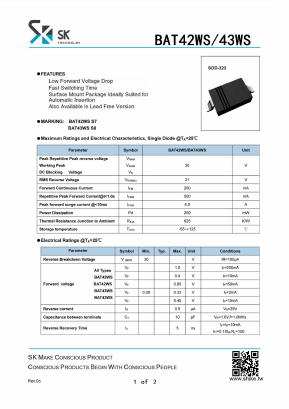 BAT42WS Datasheet PDF SHIKE Electronics