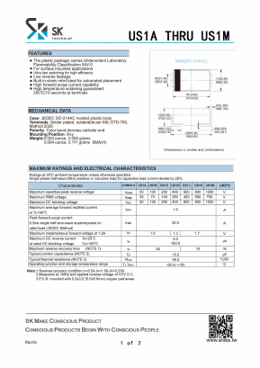 US1K Datasheet PDF SHIKE Electronics