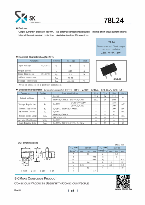 78L24 Datasheet PDF SHIKE Electronics