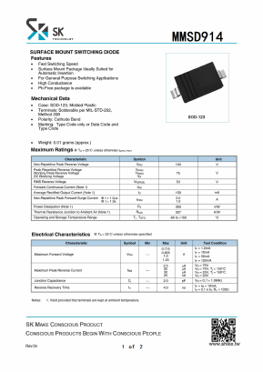 MMSD914 Datasheet PDF SHIKE Electronics