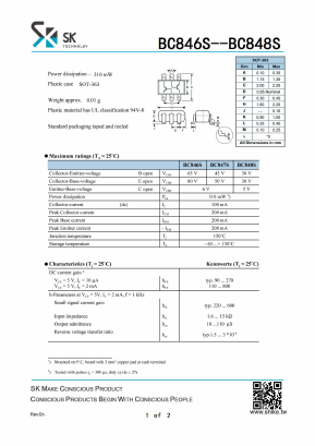 BC848S Datasheet PDF SHIKE Electronics