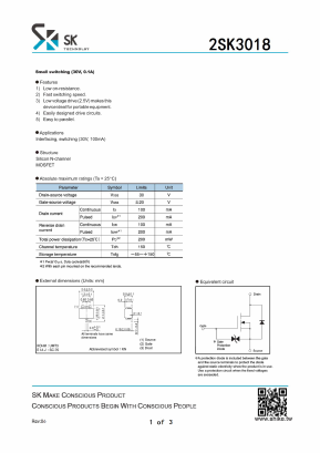 2SK3018 Datasheet PDF SHIKE Electronics