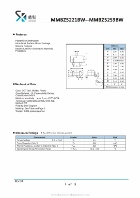 MMBZ5221BW Datasheet PDF SHIKE Electronics