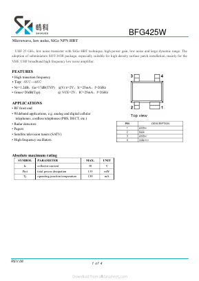 BFG425W Datasheet PDF SHIKE Electronics