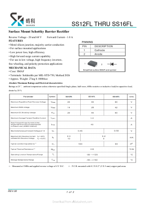 SS12FL Datasheet PDF SHIKE Electronics