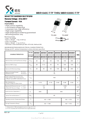 MBR10100C-T Datasheet PDF SHIKE Electronics