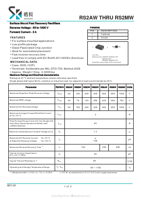 RS2AW Datasheet PDF SHIKE Electronics