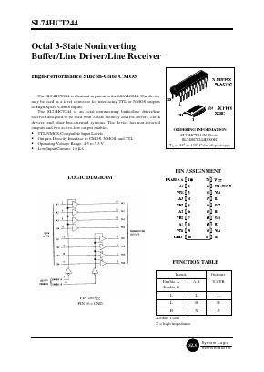 SL74HCT244D Datasheet PDF System Logic Semiconductor