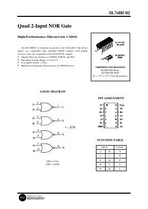 SL74HC02D Datasheet PDF System Logic Semiconductor