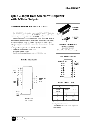 SL74HC257D Datasheet PDF System Logic Semiconductor