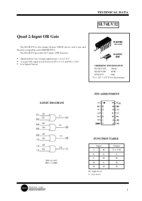SL74LV32N Datasheet PDF System Logic Semiconductor