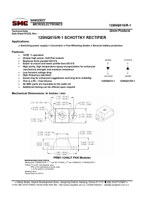 125NQ015 Datasheet PDF Sangdest Microelectronic (Nanjing) Co., Ltd