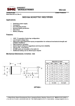 SK510A Datasheet PDF Sangdest Microelectronic (Nanjing) Co., Ltd