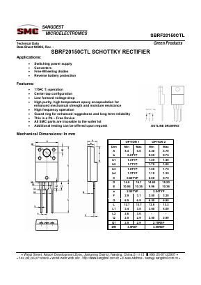 SBRF20150CTL Datasheet PDF Sangdest Microelectronic (Nanjing) Co., Ltd