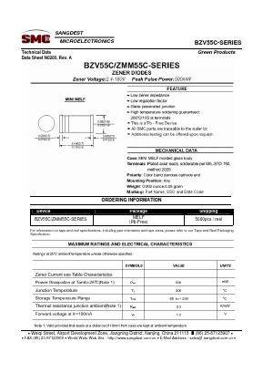 BZV55C2V4 Datasheet PDF Sangdest Microelectronic (Nanjing) Co., Ltd