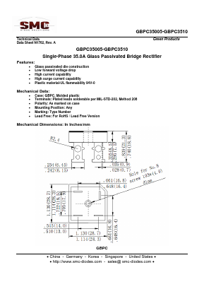 GBPC3510 Datasheet PDF Sangdest Microelectronic (Nanjing) Co., Ltd