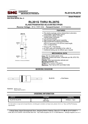 RL206G Datasheet PDF Sangdest Microelectronic (Nanjing) Co., Ltd