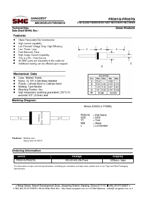 FR303G Datasheet PDF Sangdest Microelectronic (Nanjing) Co., Ltd
