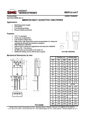 MBRF20100CT Datasheet PDF Sangdest Microelectronic (Nanjing) Co., Ltd
