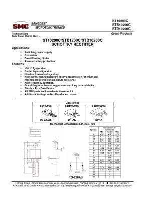 STD10200C Datasheet PDF Sangdest Microelectronic (Nanjing) Co., Ltd
