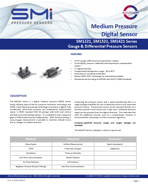 SM1221-BCE-S-015-000 Datasheet PDF Silicon Microstructures, Inc.