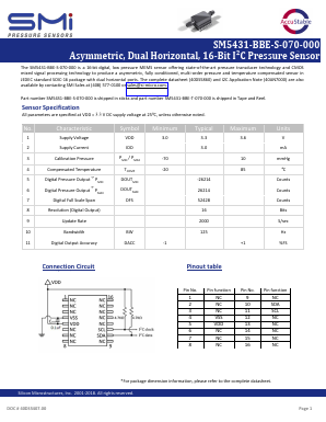 SM5431-BBE-S-070-000 Datasheet PDF Silicon Microstructures, Inc.
