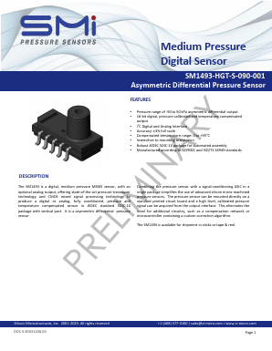 SM1493-HGT-T-090-001 Datasheet PDF Silicon Microstructures, Inc.