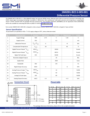 SM6391-BCE-S-005-001 Datasheet PDF Silicon Microstructures, Inc.