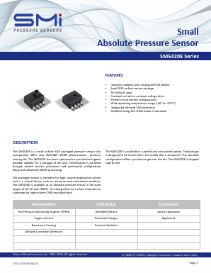 5420E-060-A-P-T Datasheet PDF Silicon Microstructures, Inc.