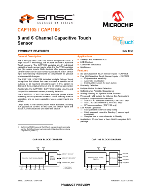 CAP1106-2-AIA-TR Datasheet PDF SMSC -> Microchip