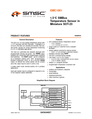 EMC1001 Datasheet PDF SMSC -> Microchip