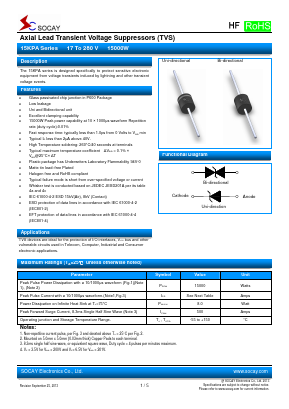 15KPA17A Datasheet PDF Socay Electornics Co., Ltd.