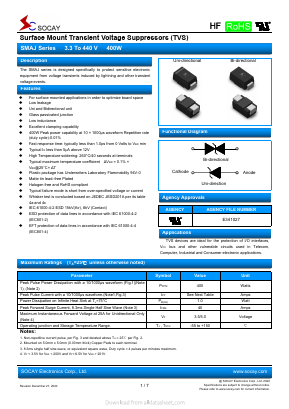 SMAJ51A Datasheet PDF Socay Electornics Co., Ltd.