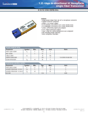 B-13-15-1250C-F-SSC1G5 Datasheet PDF Source Photonics, Inc.