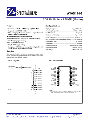 W40S11-02H Datasheet PDF SpectraLinear Inc