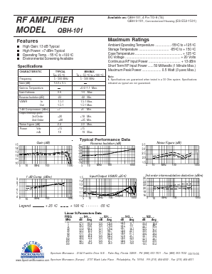 QBH-101 Datasheet PDF Spectrum Microwave, Inc.