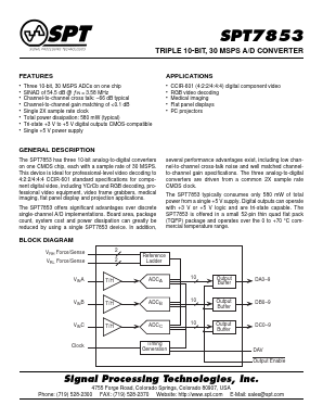 SPT7853SCT Datasheet PDF Signal Processing Technologies