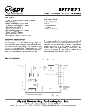 SPT7871SCU Datasheet PDF Signal Processing Technologies