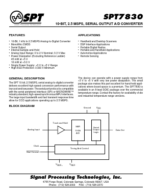 SPT7830 Datasheet PDF Signal Processing Technologies