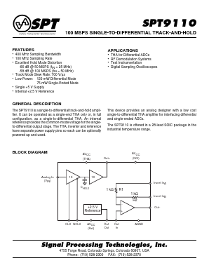 SPT9110SIS Datasheet PDF Signal Processing Technologies