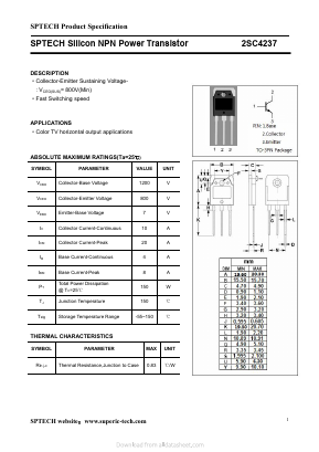 2SC4237 Datasheet PDF Shenzhen SPTECH Microelectronics Co., Ltd.