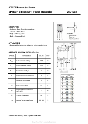 D1632 Datasheet PDF Shenzhen SPTECH Microelectronics Co., Ltd.