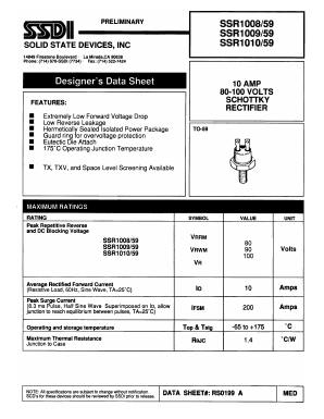 SSR1008/59 Datasheet PDF Solid State Devices, Inc.