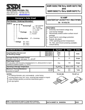 SSR1506CTJ Datasheet PDF Solid State Devices, Inc.